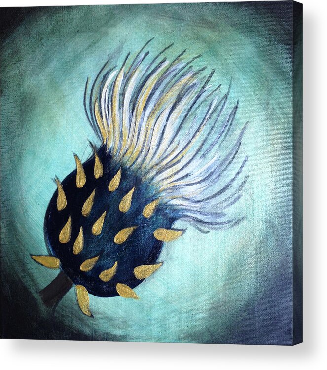 Art Acrylic Print featuring the painting Thistle Dreams by Anna Elkins