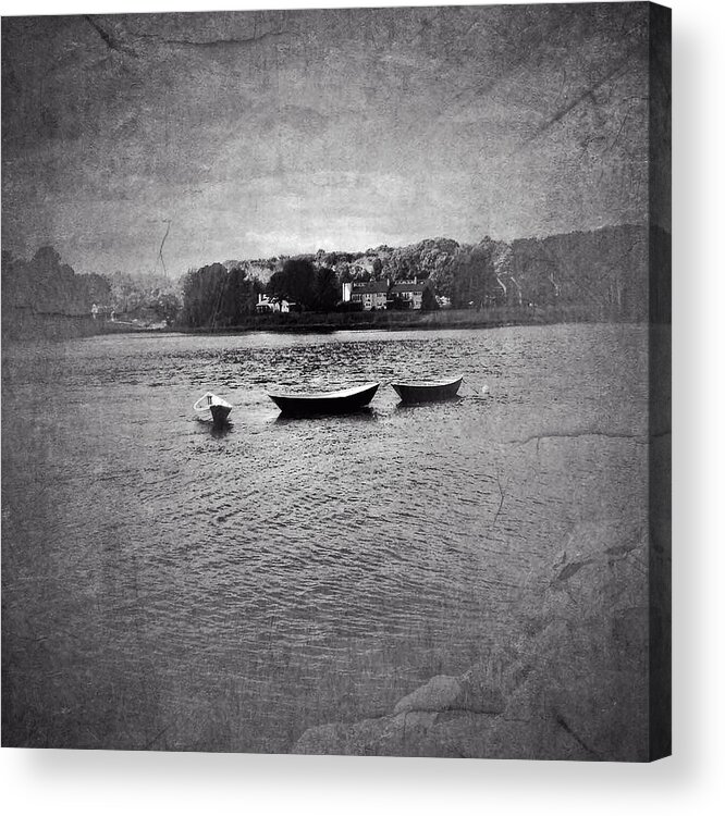 Kennebunkport Acrylic Print featuring the photograph Three Dories by Ann Tracy