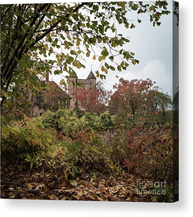 Russet Acrylic Print featuring the photograph Through Leaves, Sissinghurst Castle Gardens by Perry Rodriguez