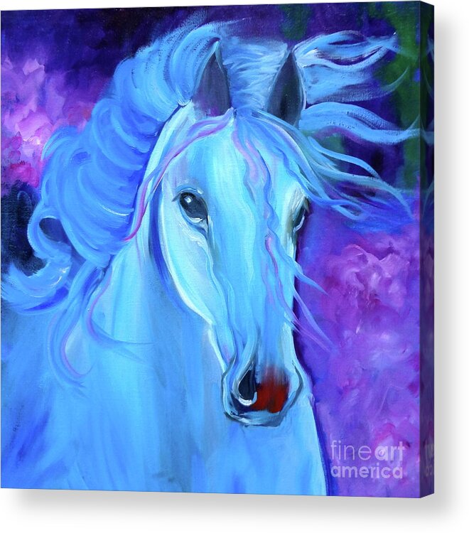 Abstract Horse Acrylic Print featuring the painting Thunderbolt 111 by Jenny Lee