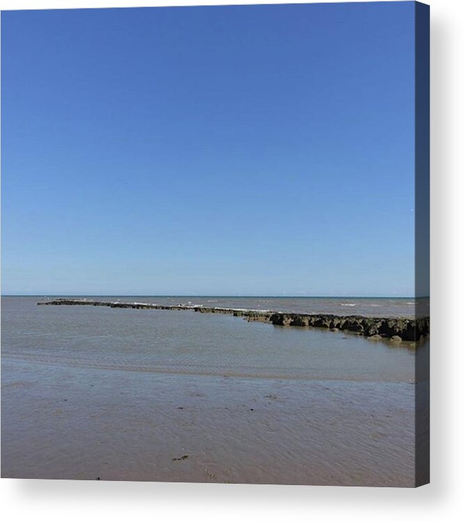 Lonely Acrylic Print featuring the photograph #tide Out, Rocks And A Beautiful by Lisa Bird