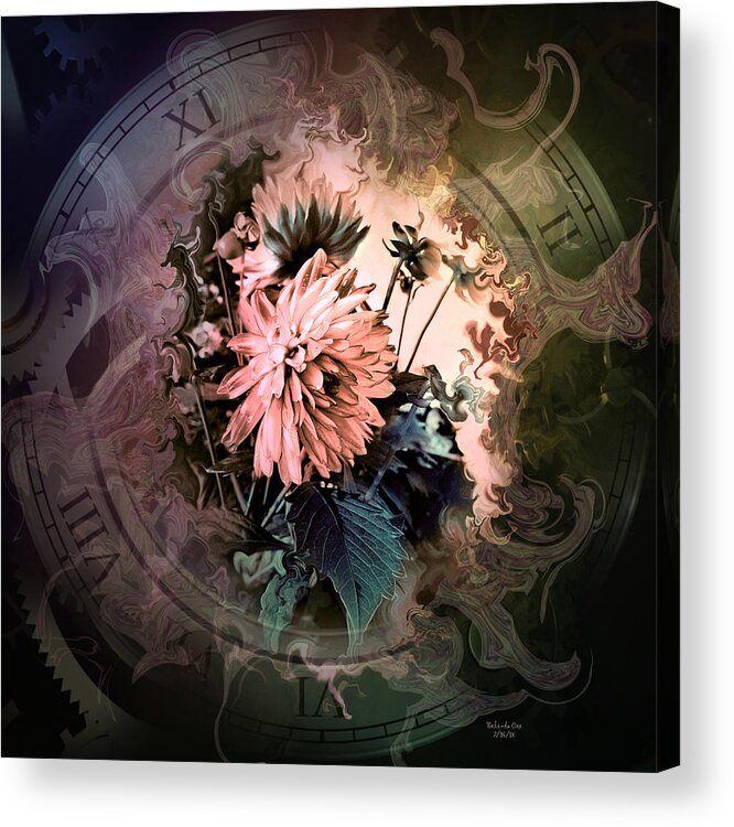Digital Art Acrylic Print featuring the digital art Timeless Dahlia by Artful Oasis
