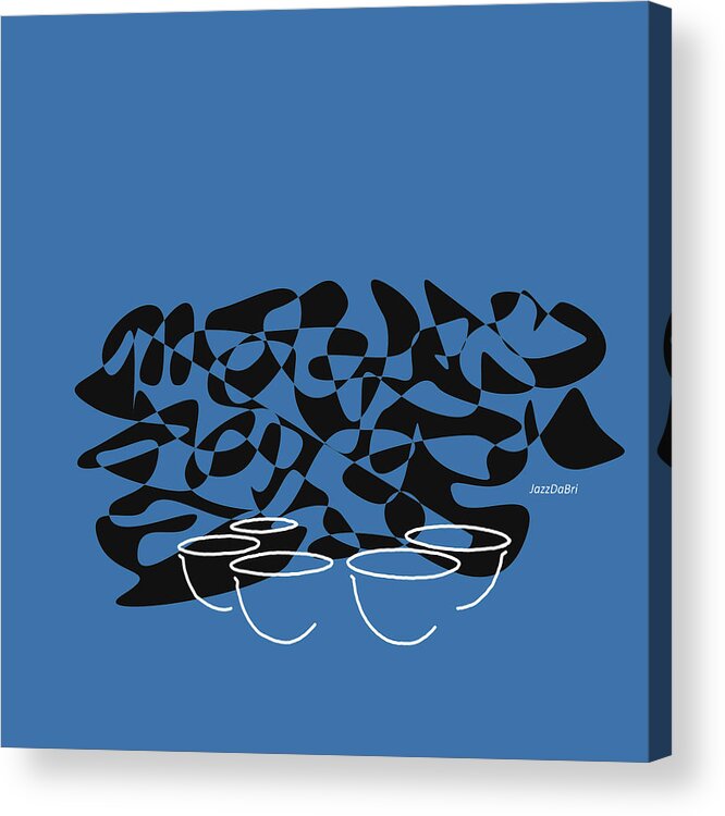 Timpani Teacher Acrylic Print featuring the digital art Timpani in Blue by David Bridburg