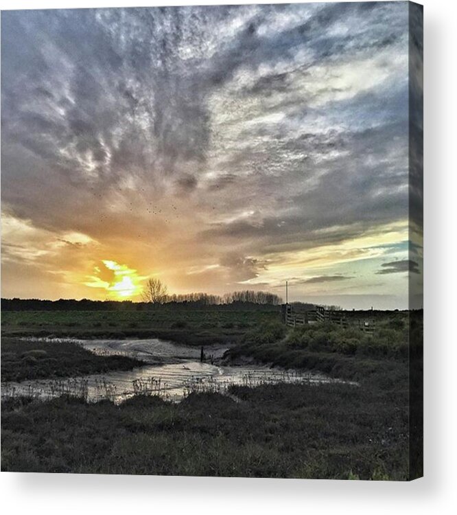 Natureonly Acrylic Print featuring the photograph Tonight's Sunset From Thornham by John Edwards