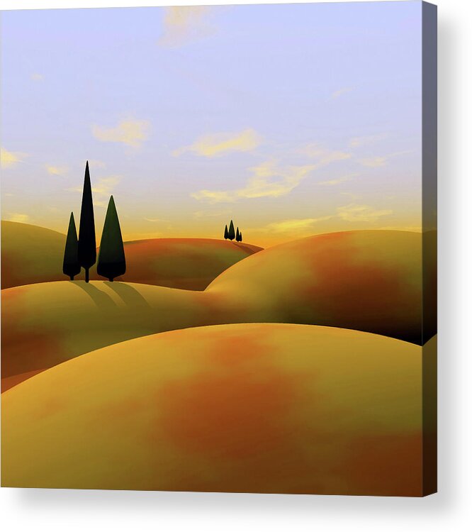 Hills Acrylic Print featuring the digital art Toscana 3 by Cynthia Decker
