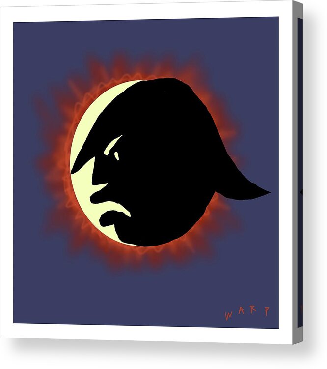 Sun Acrylic Print featuring the digital art Total Trump Eclipse by Kim Warp