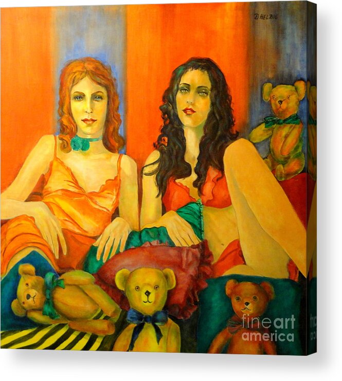 Humanpainting Acrylic Print featuring the painting Toys by Dagmar Helbig