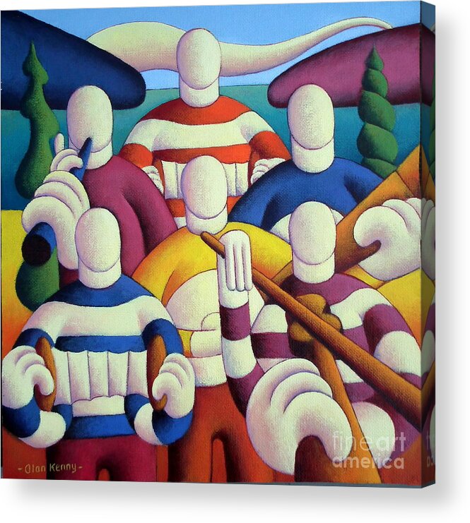 Trad. Acrylic Print featuring the photograph Six White Soft Musicians by Alan Kenny