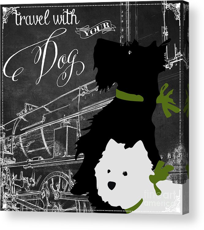 Travel Acrylic Print featuring the painting Travel With Your Dog by Mindy Sommers