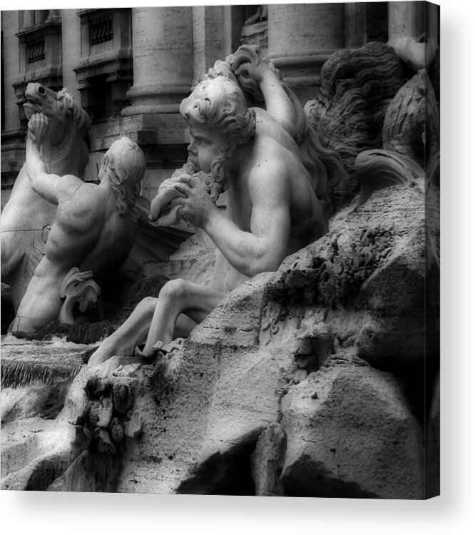 Trevi Fountain Acrylic Print featuring the photograph Trevi Fountain Detail 2 by Andrew Fare