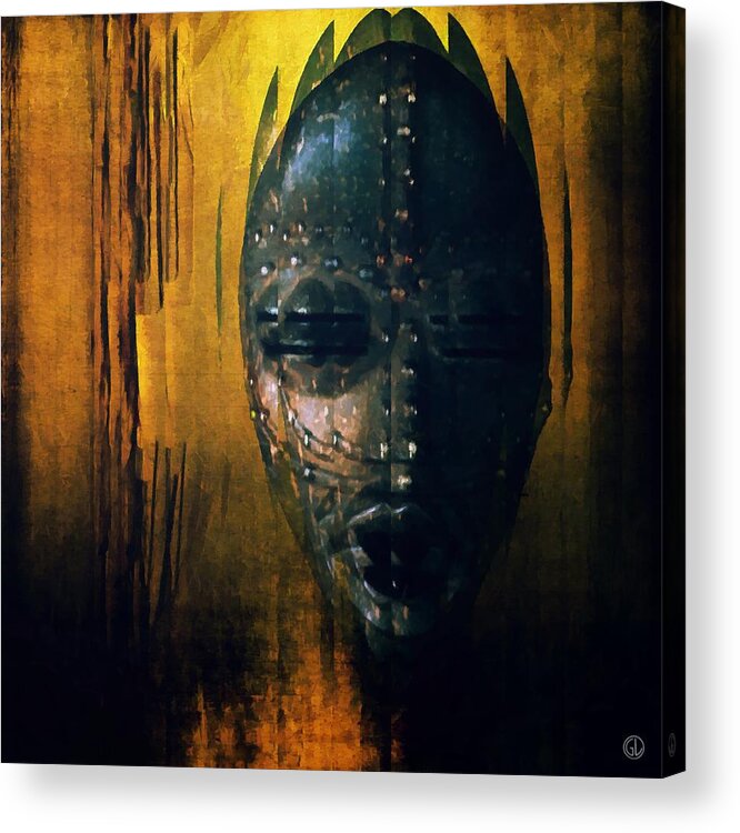 Abstract Acrylic Print featuring the digital art Tribal mask by Gun Legler