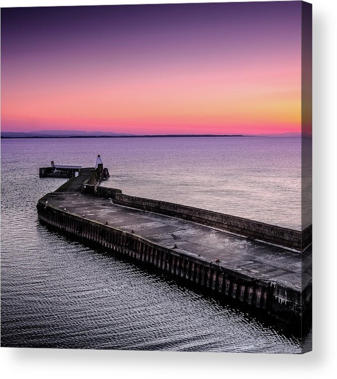 Burghead Acrylic Print featuring the photograph Twilight, Burghead Harbour by Peter OReilly