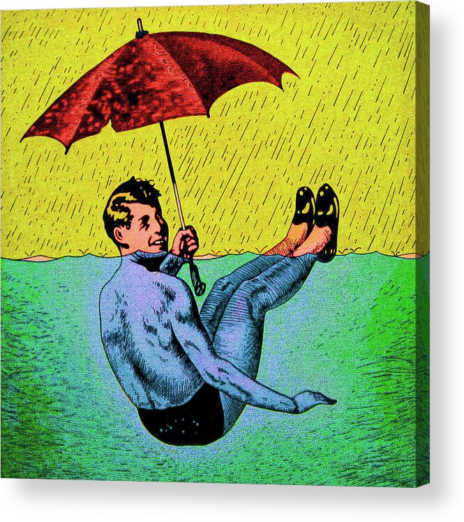  Acrylic Print featuring the painting Umbrella Man 3 by Steve Fields