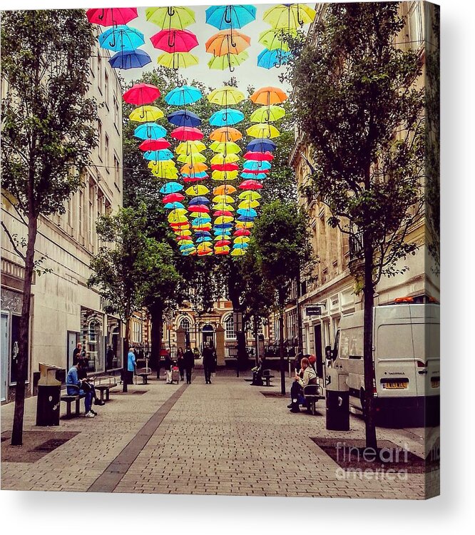 The Bluecoat Galleries Acrylic Print featuring the photograph Umbrella Sky 2 by Joan-Violet Stretch