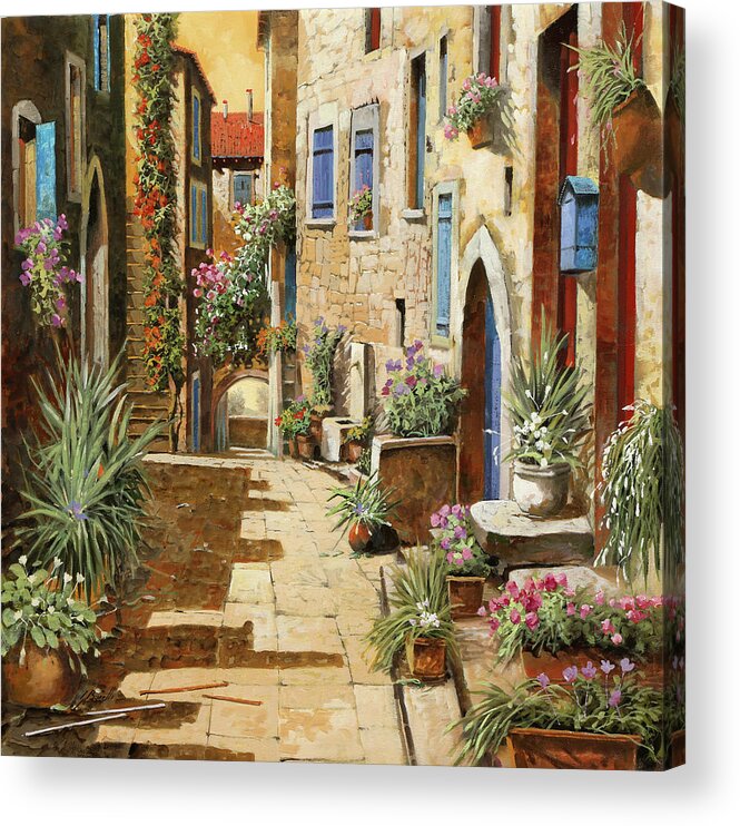 Courtyard Acrylic Print featuring the painting Un Bell'interno by Guido Borelli