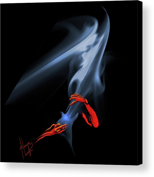 Guitar Acrylic Print featuring the painting Unholy Smoke by DC Langer