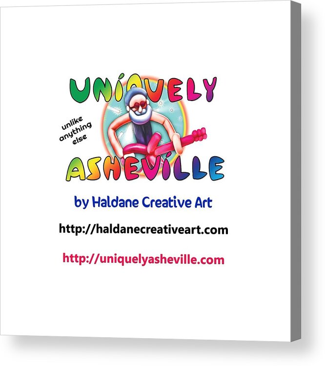 Uniquely Asheville Acrylic Print featuring the digital art Uniquely Asheville square by John Haldane