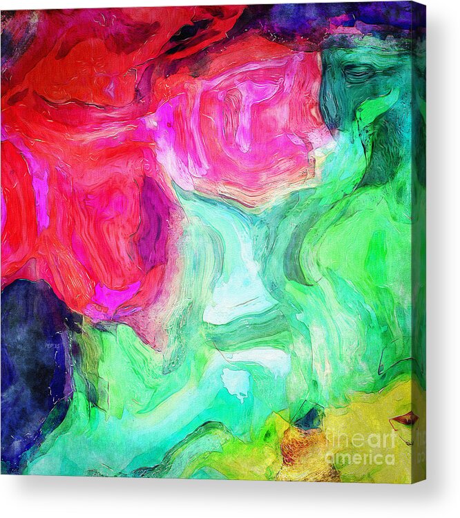 Digital Painting Acrylic Print featuring the digital art Untitled Colorful Abstract by Phil Perkins