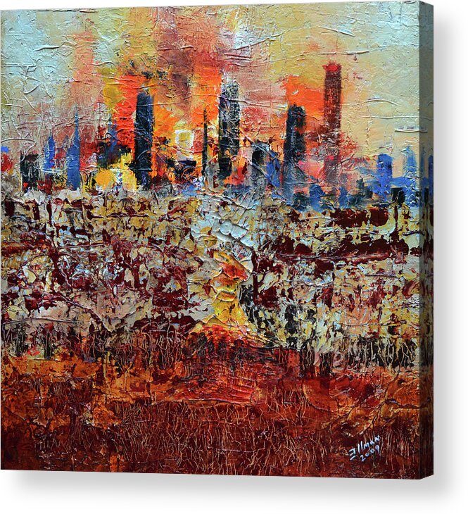 Contemporary Acrylic Print featuring the painting Urban Abscape by Dennis Ellman
