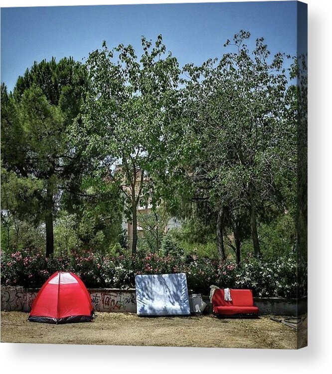 Madrid Acrylic Print featuring the photograph Urban Camping
#city #garden #park by Rafa Rivas