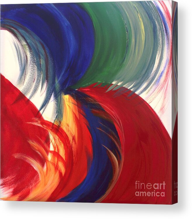 Vibrant Waves Acrylic Print featuring the painting Freedom by Sarahleah Hankes