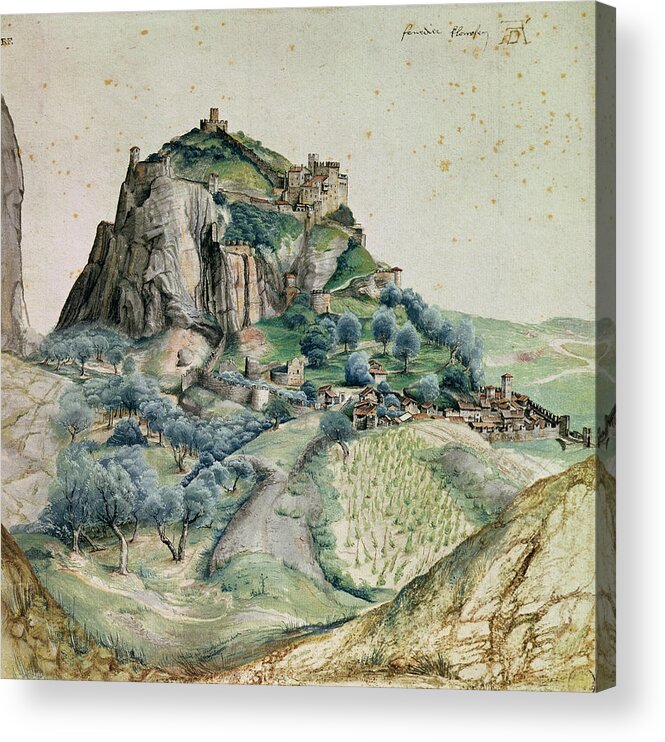 Albrecht Durer Acrylic Print featuring the painting View Of The Arco Valley In The Tyrol by MotionAge Designs