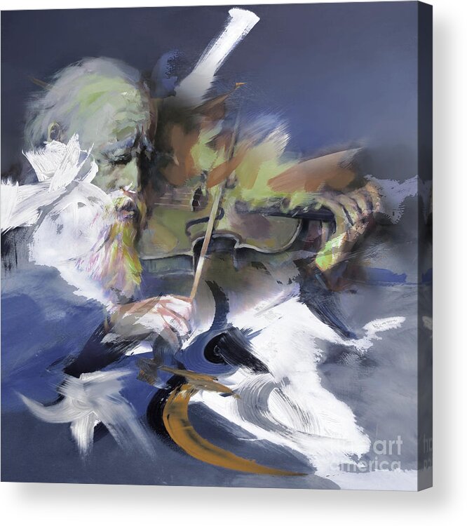 Violin Acrylic Print featuring the painting Violinist 01 by Gull G