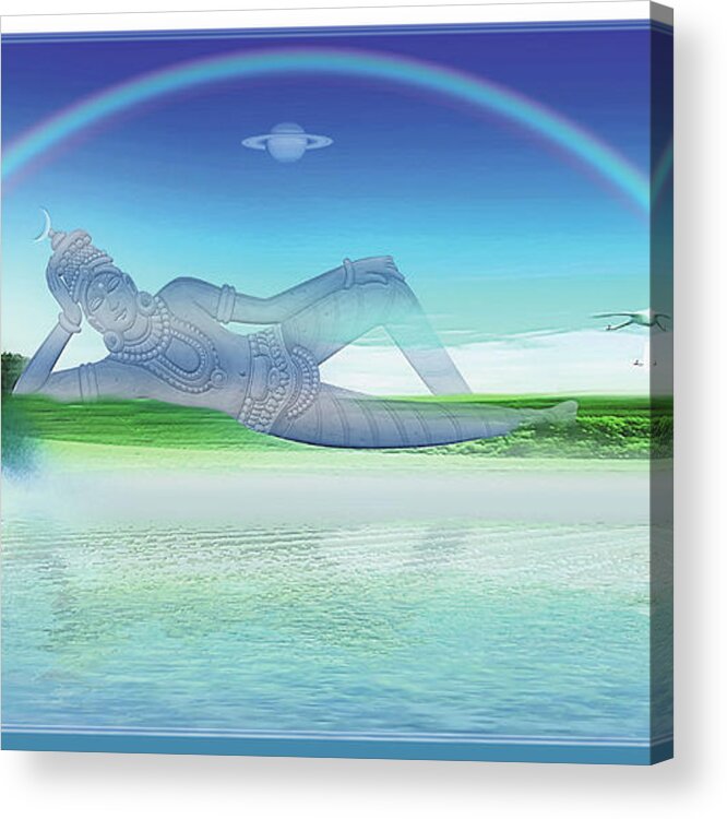 Symbolic Digital Art Acrylic Print featuring the photograph Vishnou by Harald Dastis