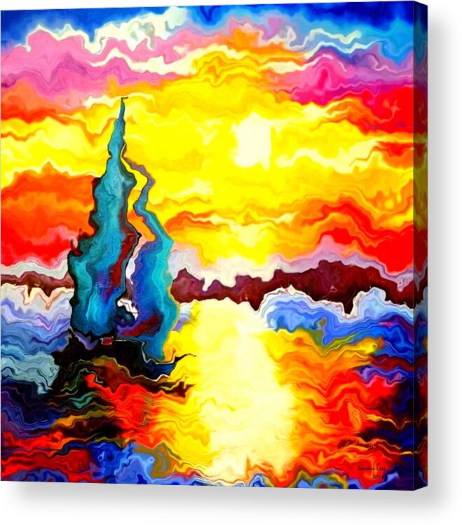 Sunset Acrylic Print featuring the digital art Vivid Sunset by Sandra Lett