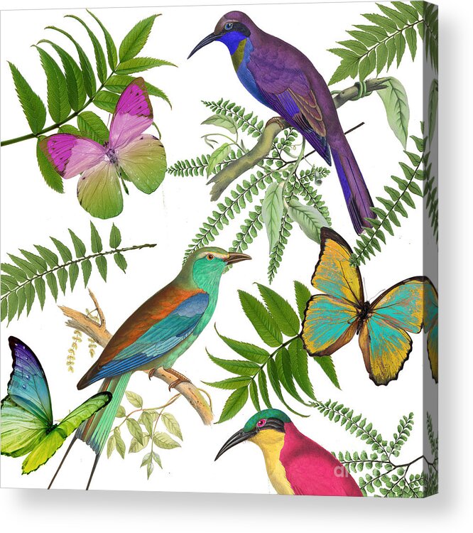 Beautiful Birds Acrylic Print featuring the painting Walking On Air I by Mindy Sommers