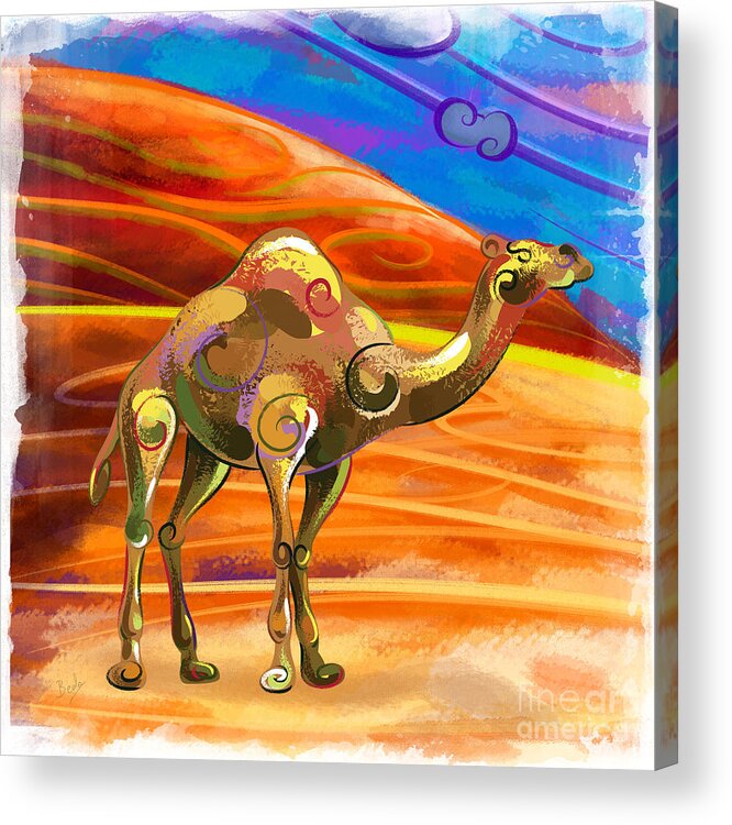 Summer Acrylic Print featuring the painting Wandering Camel by Peter Awax