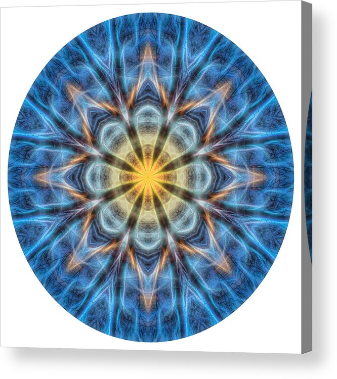 Mandala Acrylic Print featuring the digital art Warmth in the Cold Mandala by Beth Sawickie