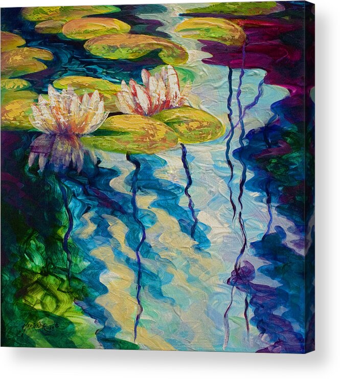 Water Lily Acrylic Print featuring the painting Water Lilies I by Marion Rose