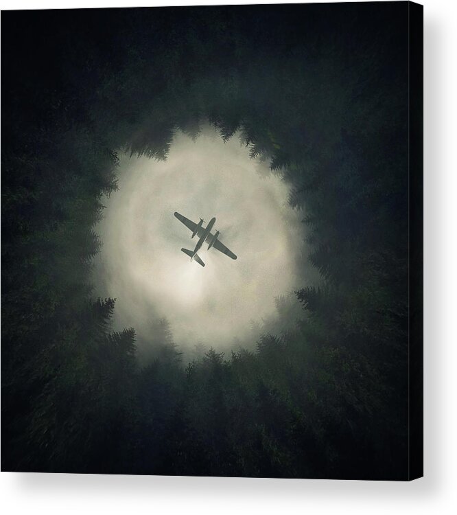 Airplane Acrylic Print featuring the digital art Way Out by Zoltan Toth
