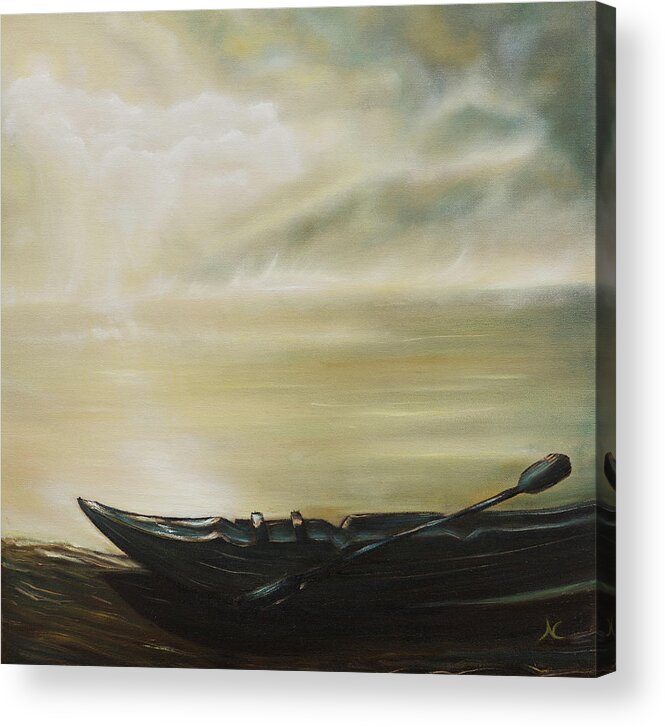 Water Acrylic Print featuring the painting Wayfarer's Sojourn by Neslihan Ergul Colley