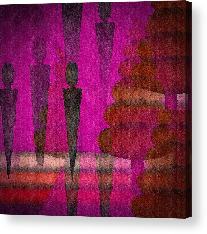 Man Acrylic Print featuring the digital art We Stand in the Shadows by Terry Mulligan