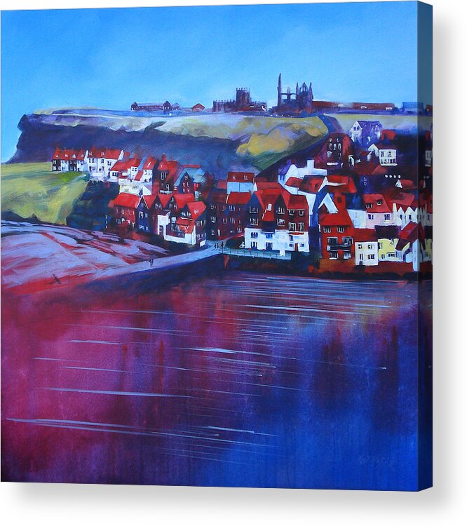 Beach Acrylic Print featuring the painting Whitby Smokehouses by Neil McBride