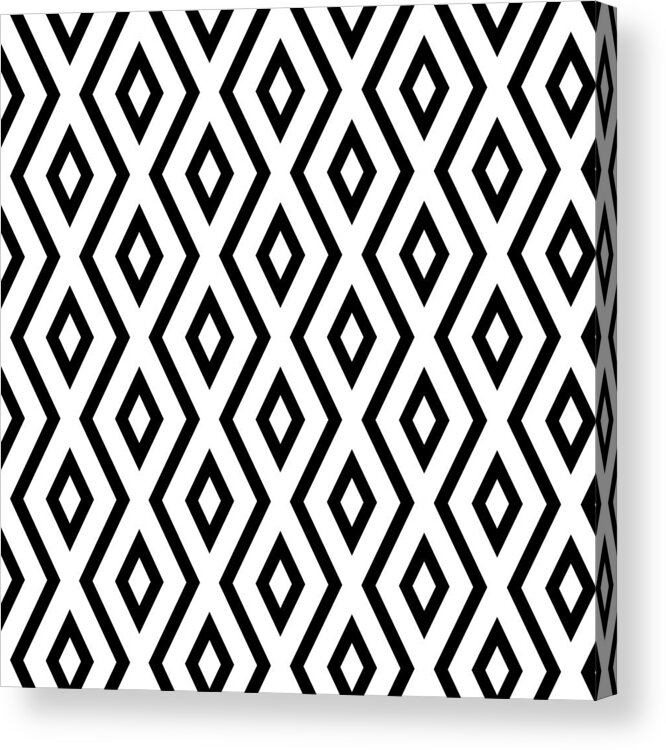 White And Black Acrylic Print featuring the mixed media White and Black Pattern by Christina Rollo