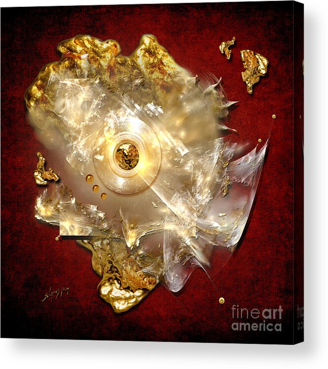 Gold Acrylic Print featuring the painting White gold by Alexa Szlavics