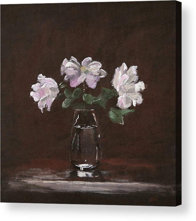 Rose Acrylic Print featuring the painting Wild Roses by Masha Batkova