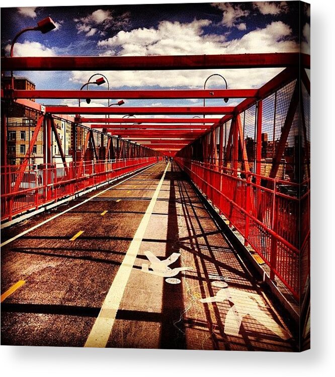 New York City Acrylic Print featuring the photograph Williamsburg Bridge - New York City by Vivienne Gucwa