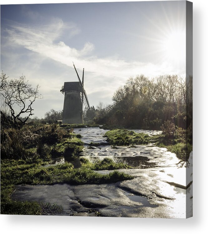 Restored Acrylic Print featuring the photograph Windmill by Spikey Mouse Photography