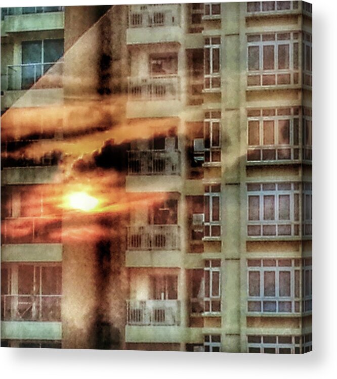 Sunset Acrylic Print featuring the photograph Window on Fire by HweeYen Ong