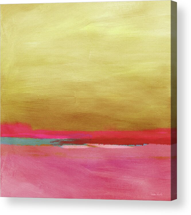 Abstract Acrylic Print featuring the mixed media Windswept Sunrise- Art by Linda Woods by Linda Woods
