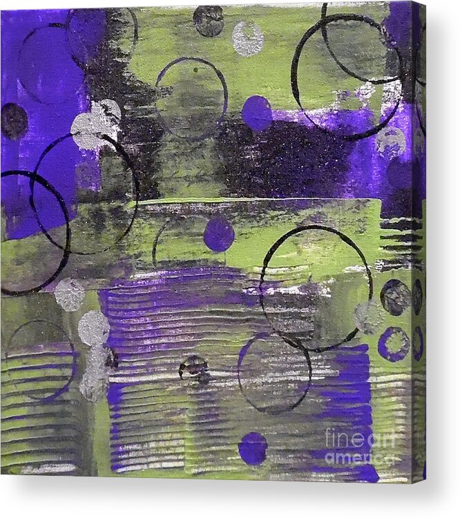 Purple Green Acrylic Print featuring the painting Wine Cellar by Jilian Cramb - AMothersFineArt