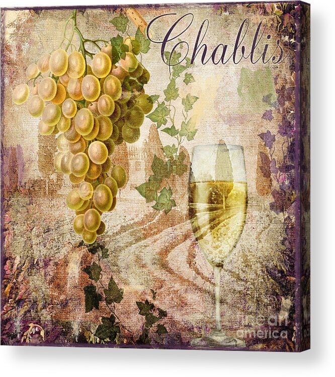 Chablis Acrylic Print featuring the painting Wine Country Chablis by Mindy Sommers