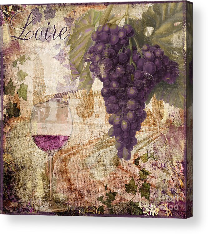 Wine Country Loire France Acrylic Print featuring the painting Wine Country Loire by Mindy Sommers