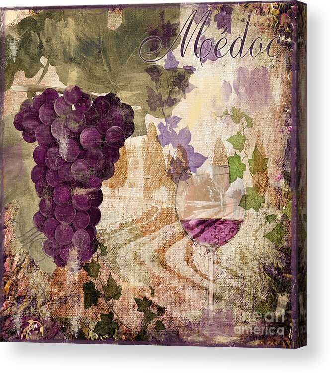 Medoc Wine Acrylic Print featuring the painting Wine Country Medoc by Mindy Sommers