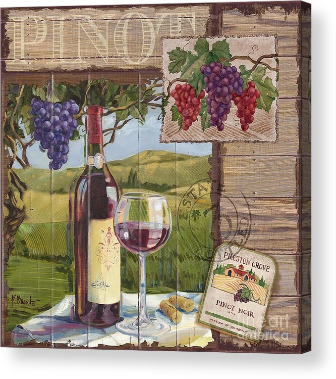 Wine Acrylic Print featuring the painting Wine County Collage I by Paul Brent