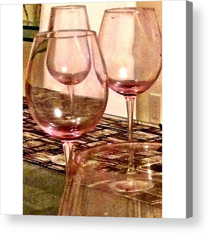  Acrylic Print featuring the photograph Wine Glass On A Table by Juan Silva